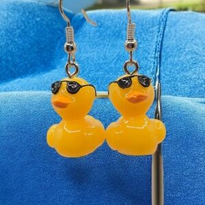Rubber Duck with Sunglasses Acrylic Earrings